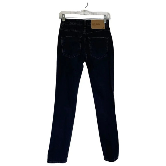 NWOT ONE TEASPOON Trucker Jeans Black Mid Rise Button Fly Size 23 Distressed - Picture 3 of 9